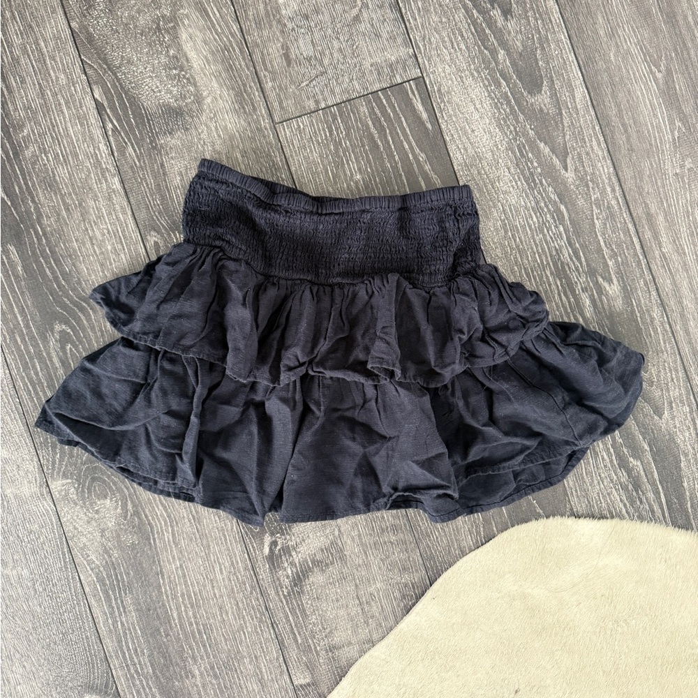 Navy ruffle skirt